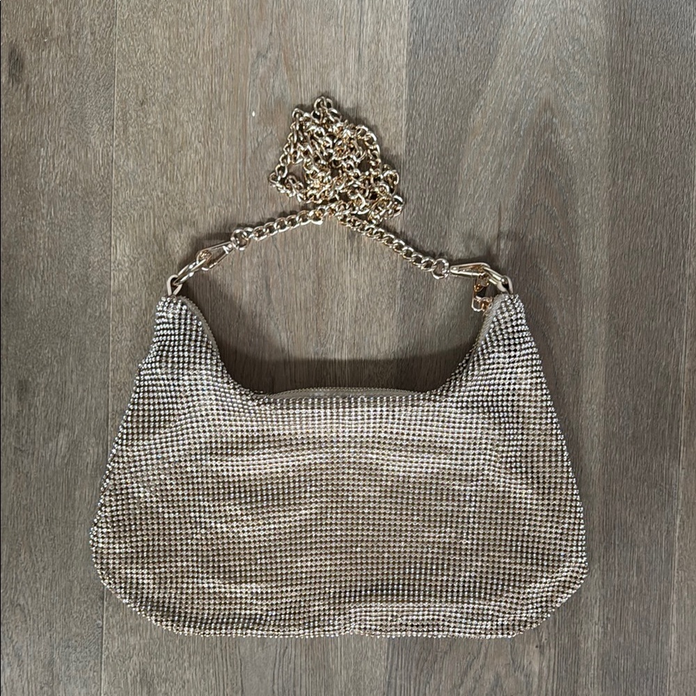 Anthropologie gold sparkle crossbody Bag